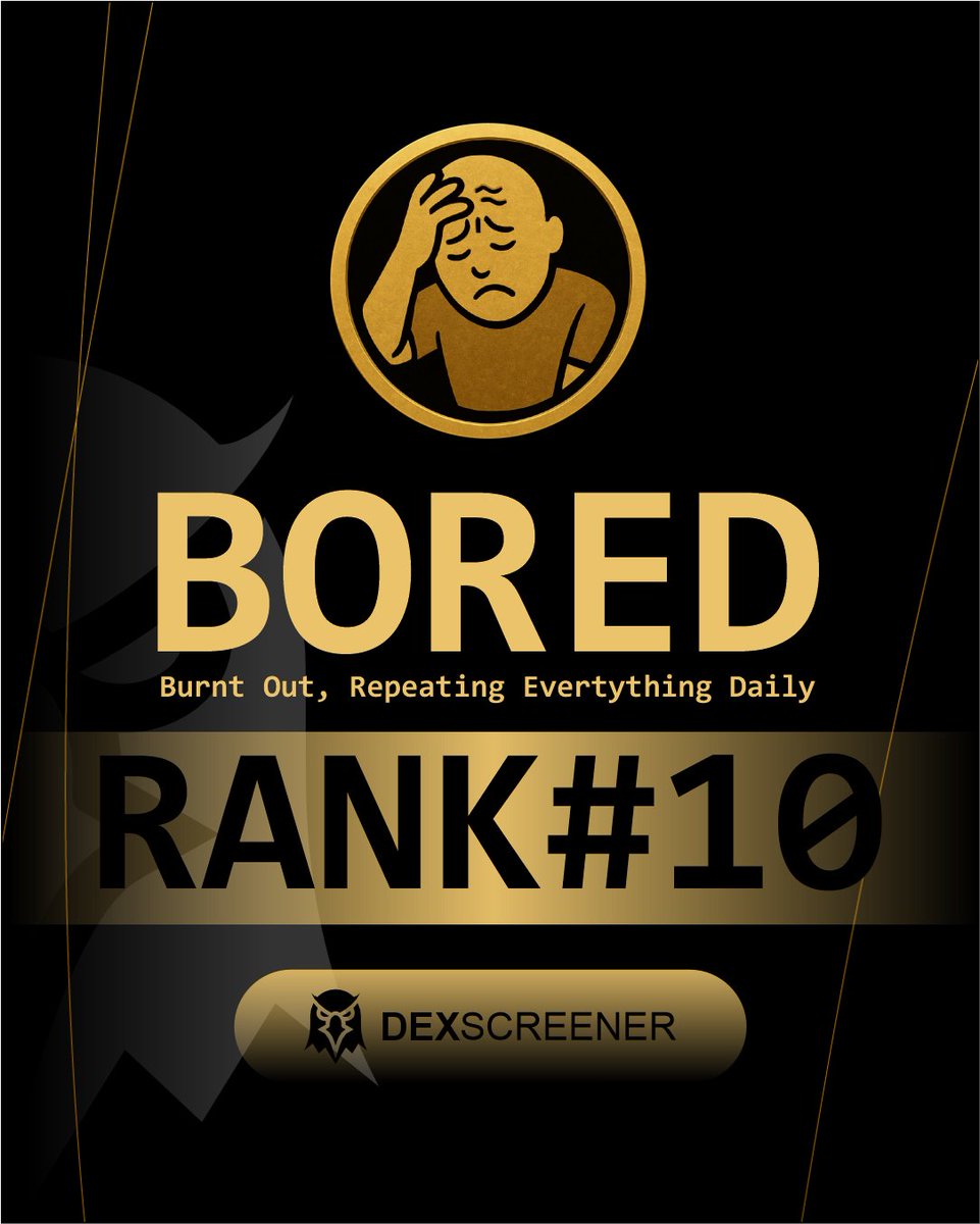 bored_onsol's tweet photo. $BORED takes its place. Top#10 on DexScreener status.
https://t.co/poWBG2TifE https://t.co/PwZtdjzNbb