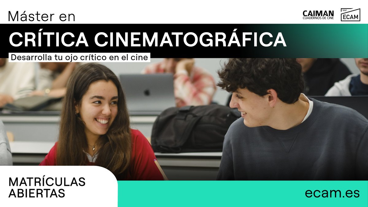 ECAM (@ecam_) on Twitter photo ¡Últimos días! 📣
Todavía puedes inscribirte a nuestro Máster de Crítica Cinematográfica, organizado junto a <a href="/CaimanCDC/">Caimán CDC</a>.
➡️ Una formación integral, que te permitirá ver, analizar y reflexionar de forma crítica sobre lo observado.
✉️ Inscripciones: eu1.hubs.ly/H0lXsX-0 ¡Últimos días! 📣
Todavía puedes inscribirte a nuestro Máster de Crítica Cinematográfica, organizado junto a <a href="/CaimanCDC/">Caimán CDC</a>.
➡️ Una formación integral, que te permitirá ver, analizar y reflexionar de forma crítica sobre lo observado.
✉️ Inscripciones: eu1.hubs.ly/H0lXsX-0