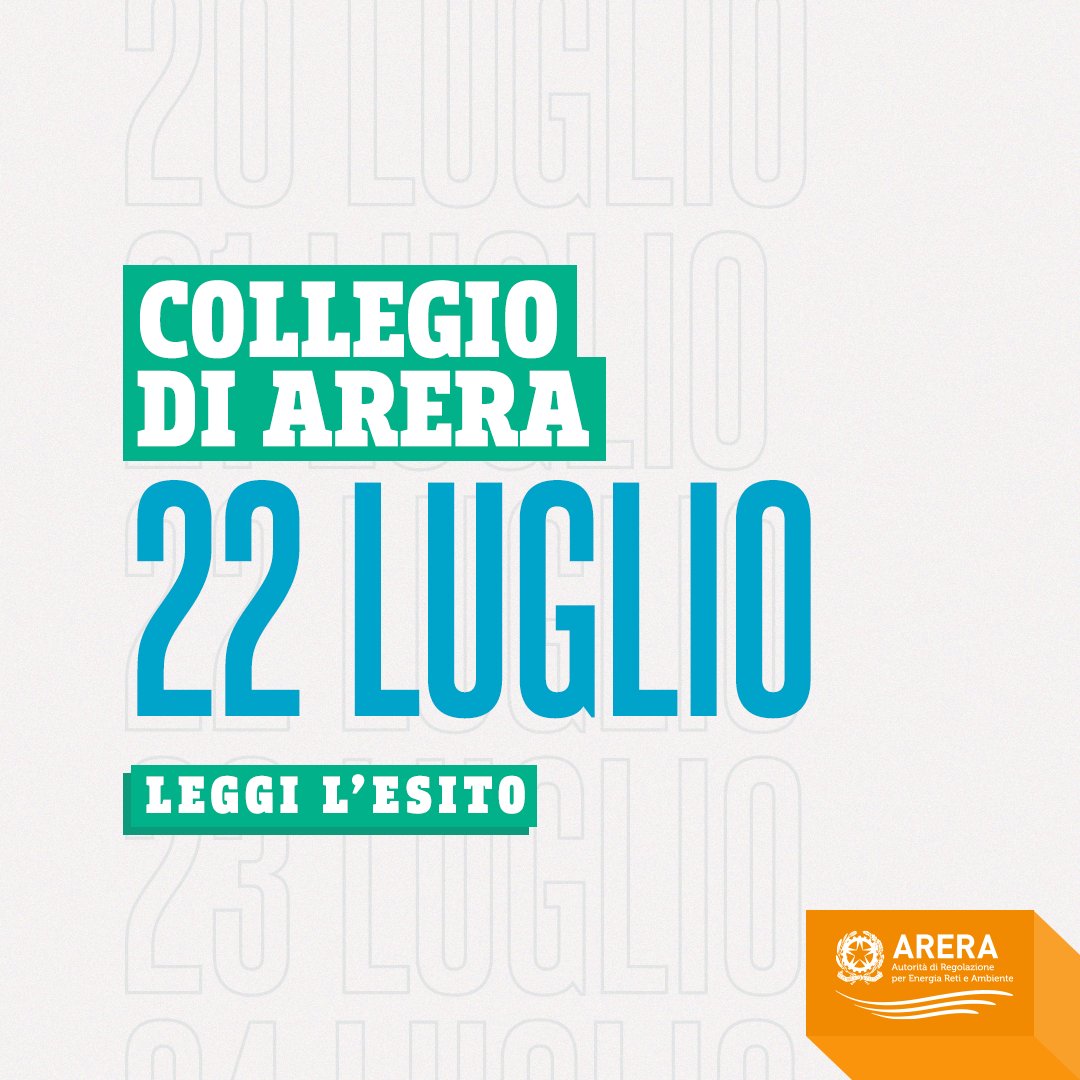 ARERA (@arera_it) on Twitter photo Leggi l’esito della 1349a riunione, con gli ultimi provvedimenti approvati dal Collegio #ARERA su #energia e #ambiente
👉 arera.it/fileadmin//all… Leggi l’esito della 1349a riunione, con gli ultimi provvedimenti approvati dal Collegio #ARERA su #energia e #ambiente
👉 arera.it/fileadmin//all…