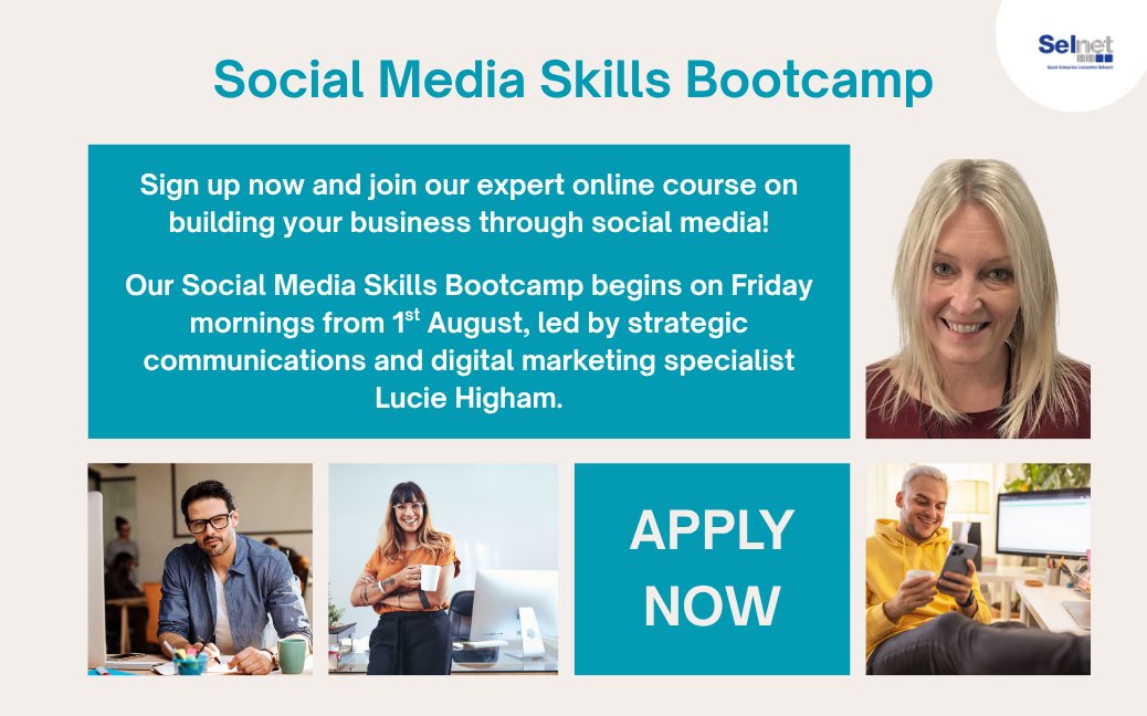 SelnetLtd's tweet image. 😀 Calling #Lancashire business owners & enterprising individuals! Join our #SocialMedia Skills Bootcamp and develop skills to help increase income, win new contracts or launch a business idea!
📣 Last places remaining!
selnet-uk.com/skills-bootcam…
#SkillsBootcamps #SkillsForLife