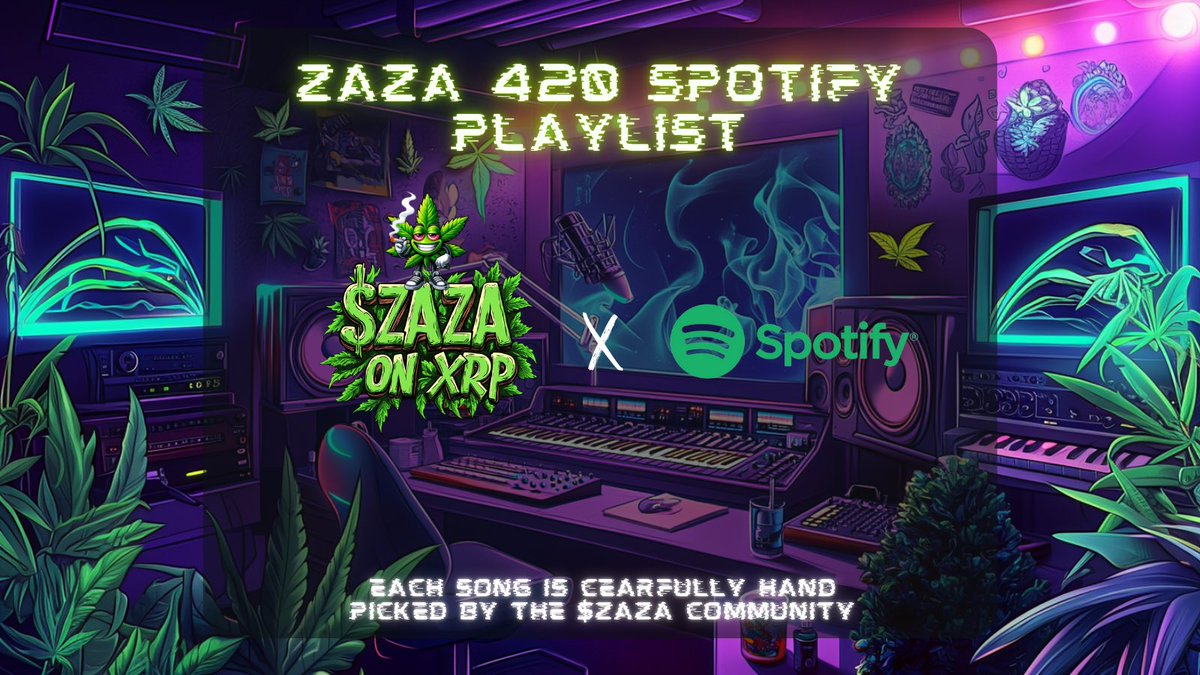 ZAZAXRPL's tweet image. We’re putting together a weekly $ZAZA Spotify playlist, curated and voted on by the community!
Drop your favorite tracks in our TG, and each week we’ll vote on which song earns a spot at the top. Let the vibes guide us. 🍃💨