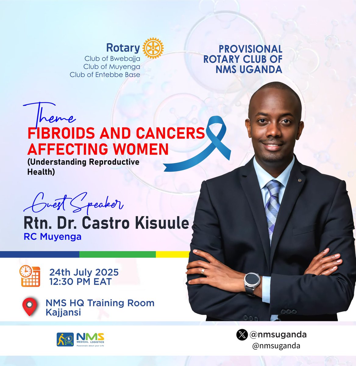 July is Fibroids Awarness month.

Now Calling all Rotarians, Rotaractors and friends of Rotary to join us tomorrow at the <a href="/nmsuganda/">NMS Uganda</a> HQs for an enriching conversation with Gynecologist, Dr Castro Kisuule.

Powered by <a href="/nmsuganda/">NMS Uganda</a> 
<a href="/Snduhukire/">Sheilla Nduhukire 🇺🇬</a> <a href="/RcBwebajja/">Rotary Club Bwebajja</a> <a href="/RCTankhill/">Rotary Club of Muyenga Tankhill</a>
