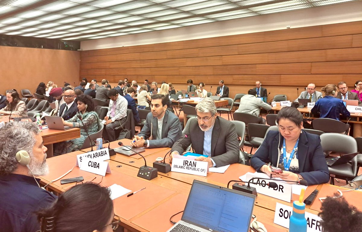 PMIRAN_GENEVA's tweet image. At the @UN OEWG on the Prevention of an Arms Race in Outer Space (#PAROS), 🇮🇷 Iran warned against the weaponization of #OuterSpace and condemned the Israeli regime’s hostile use of space technology during the 12-day war of aggression. #Iran as well called for a legally binding…