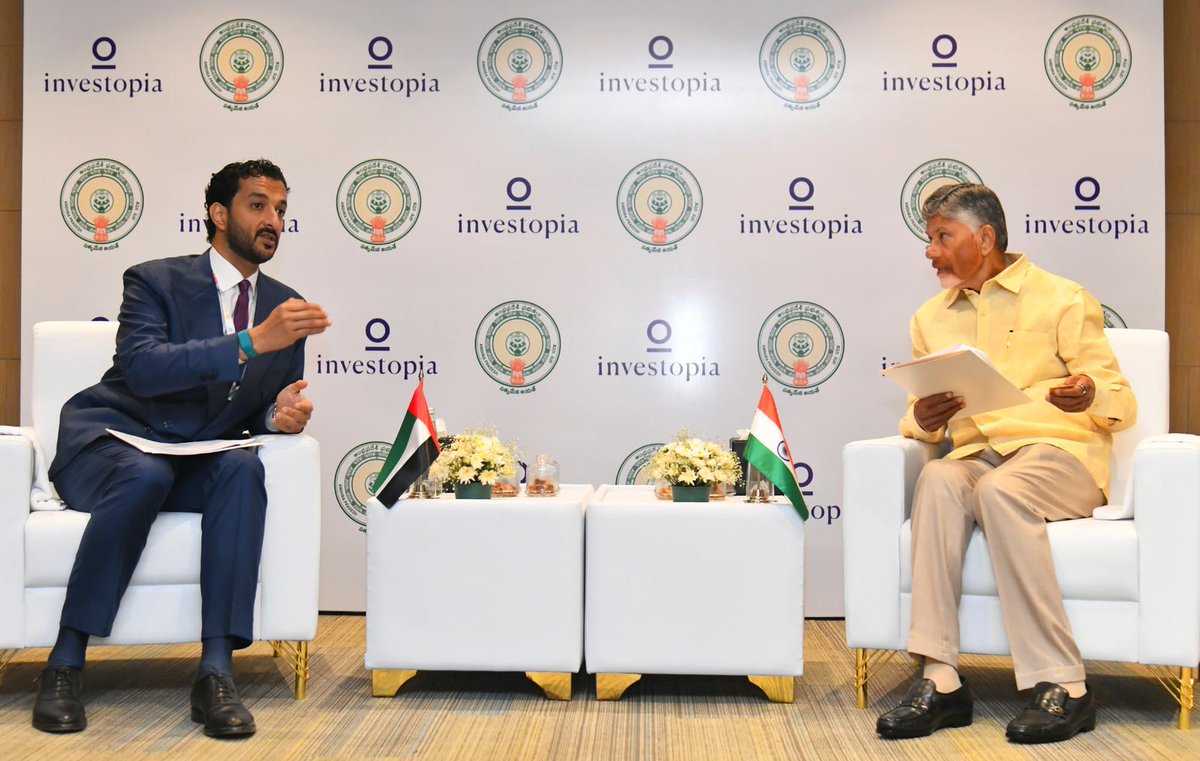 ncbn's tweet image. Addressed the Investopia Global: Andhra Pradesh Conference today. An initiative of the Government of UAE, Investopia is bringing together various stakeholders, including investors, business leaders, and government officials, to explore business opportunities in our state.
I…