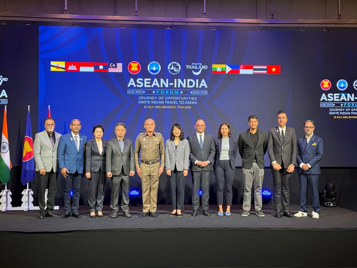 IndiainThailand's tweet image. Ambassador @nageshsinghIFS delivered a keynote address at ASEAN-India Tourism Forum, organised by Tourism Authority of Thailand.
In his address, Ambassador gave an overview of India-ASEAN Comprehensive Strategic Partnership, and highlighted the significance of tourism as a vital…