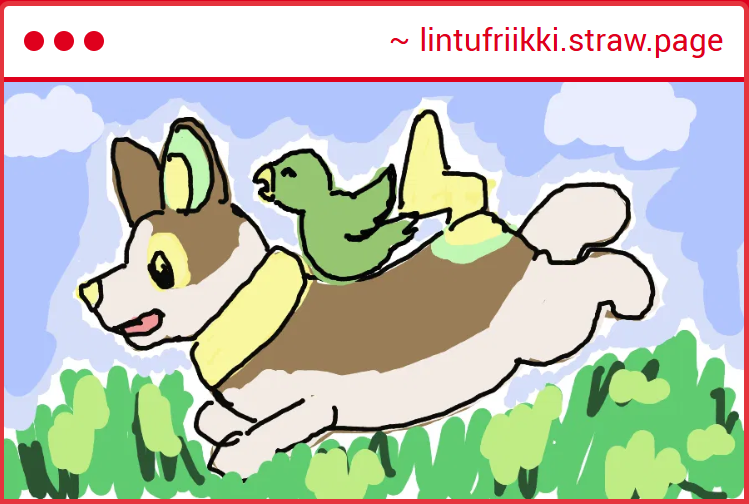Lintufriikki's tweet image. aw it's me and yamper!!! this is sooo cute thank you for making me smile ๐ฅน๐๐