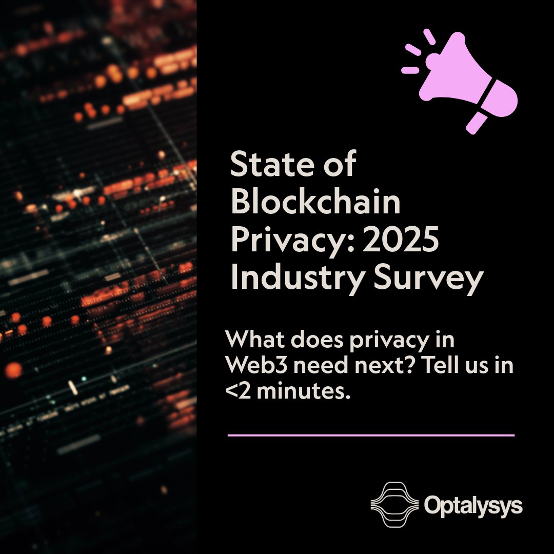 Optalysys's tweet image. Privacy. Scalability. Compliance. We want to know what’s working - and what’s not. If you’re building in Web3, take 2 mins to help map the state of privacy infra in 2025. You’ll get access to the report when it’s out. :point_right: forms.cloud.microsoft/Pages/DesignPa… #Web3Infra #ZK #FHE
