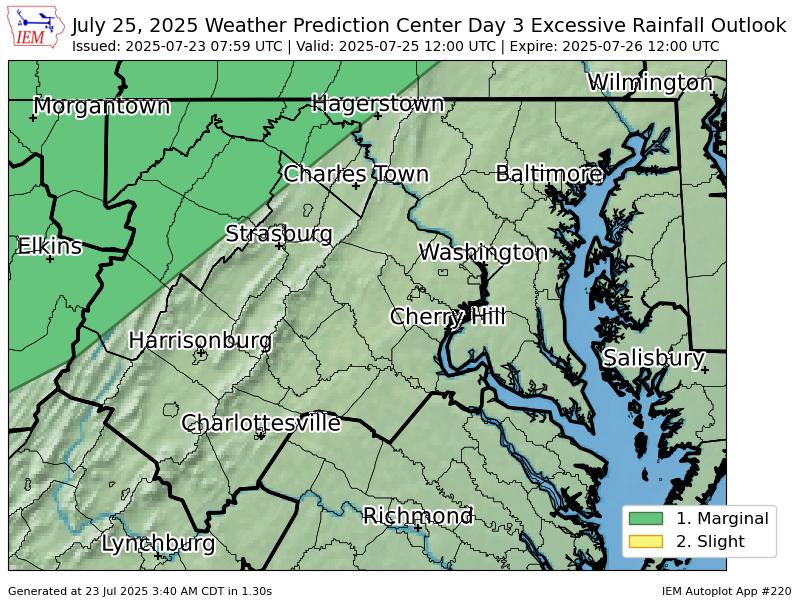 iembot_lwx's tweet image. WPC issues Day 3 Marginal Risk Excessive Rainfall Outlook at Jul 23, 7:59z for LWX wpc.ncep.noaa.gov/qpf/excessive_…