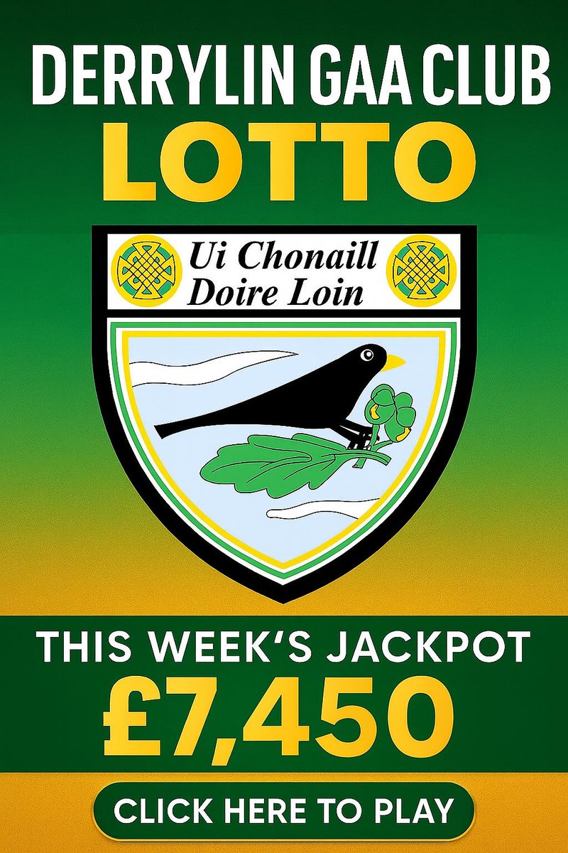 DerrylinGFC's tweet image. This Weeks Lotto Jackpot £7,450 click here to play
Get all the latest news on the Derrylin O'Connells GFC app member.clubspot.app/club/derrylin-…