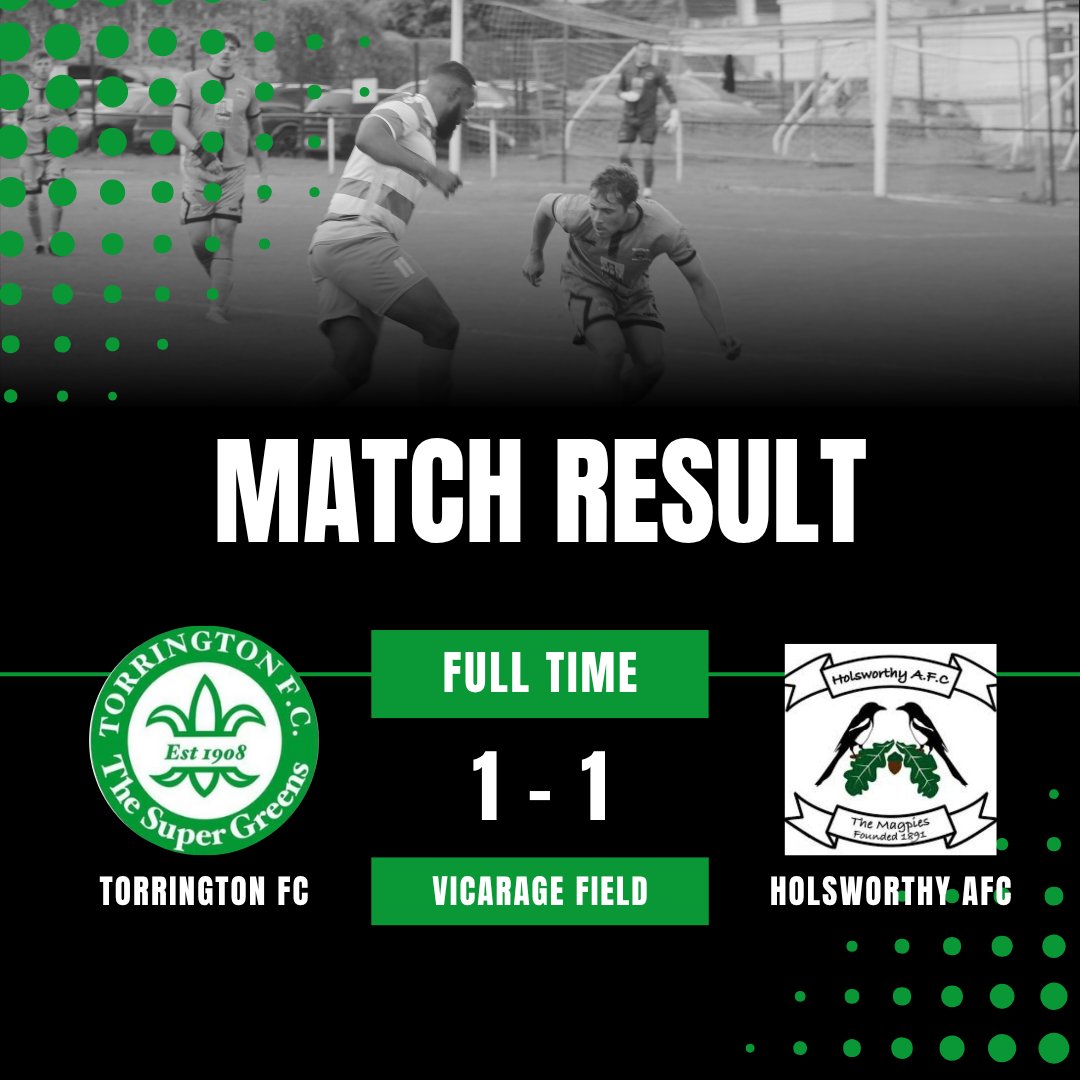 Our penultimate friendly finishes all square and in the rain. 
A good workout for all 19.

⚽️ Davey

We wish <a href="/Hafc125/">Holsworthy AFC</a> all the best in their <a href="/swpleague/">WALTER C. PARSON PENINSULA LEAGUE</a> West campaign

#supergreens