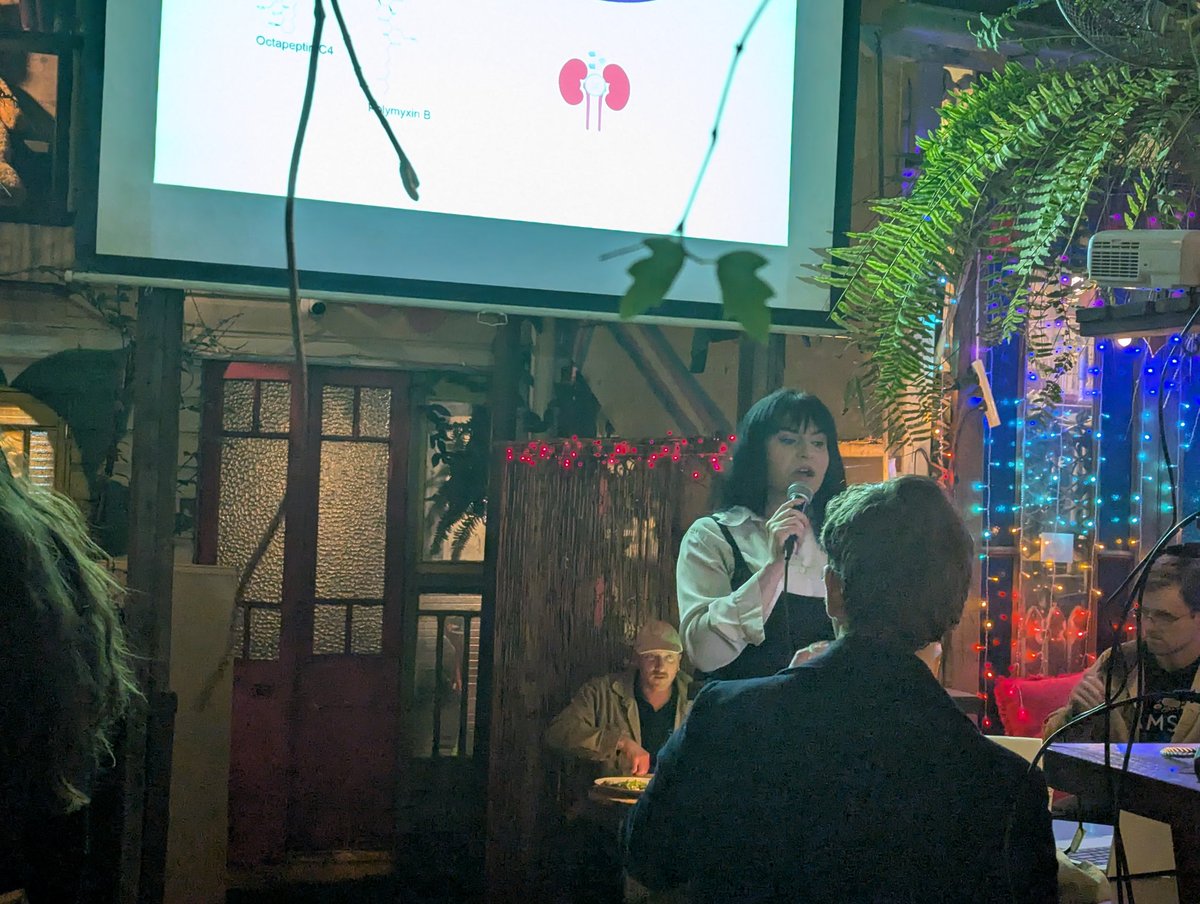 mark_blaskovich's tweet image. Great to see our research getting out into the wild... beer and science is a synergistic combination! Just like PhD @Michnovapa Michelle Novais de Paula from @IMBatUQ presenting her research on combinations of octapeptins and antibiotics at JAMS Brisbane tonight!