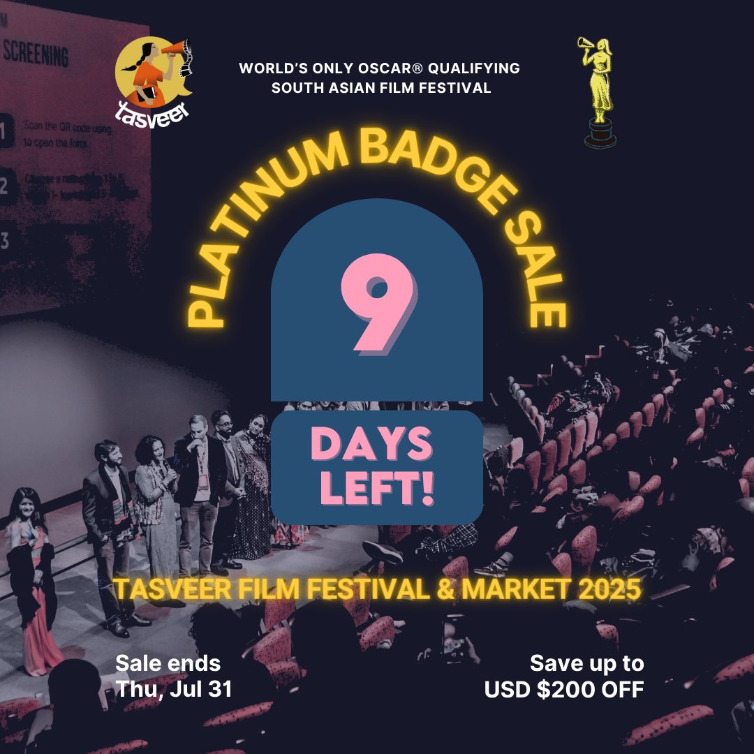 🧡 9 DAYS LEFT to save up to $200!

Platinum A &amp; B badges
🎬 Festival + Market Access
🏨 Sheraton Stay (3–5 nights!)
🤝 Exec Networking

🎟️ Ends July 31: tinyurl.com/earlybadgesale