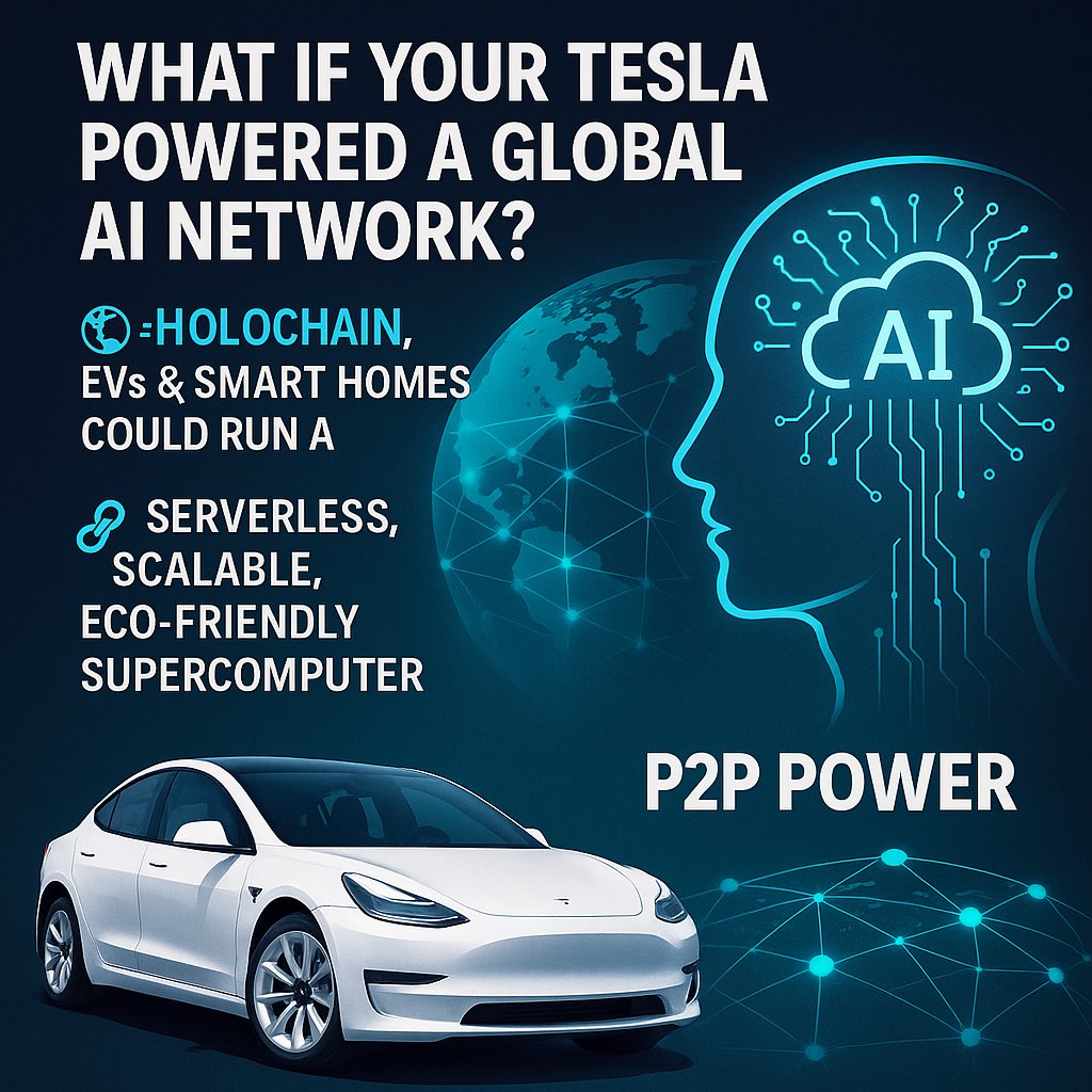 2NkTCnFaS2psRfw's tweet image. 🚀 What if your Tesla powered a global AI network?
🌐 With #Holochain, EVs &amp;amp; smart homes could run a serverless, scalable, eco-friendly supercomputer.
No mining. No central cloud. Just P2P power.
Get in early. 🔥 #HOT #Web3 #AI #Crypto