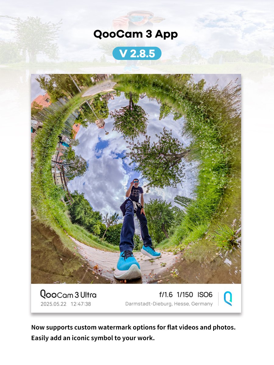 KanDao Technology (@kandaovr) on Twitter photo 📷 QooCam 3 App V2.8.5 is out now!
The latest update brings custom watermark support for flat photos and videos, allowing you to easily add your own logo or signature touch before sharing your shots.
Featured photo by <a href="/BartAchilles/">Bart Achilles</a>
Learn more about the camera: 📷 QooCam 3 App V2.8.5 is out now!
The latest update brings custom watermark support for flat photos and videos, allowing you to easily add your own logo or signature touch before sharing your shots.
Featured photo by <a href="/BartAchilles/">Bart Achilles</a>
Learn more about the camera: