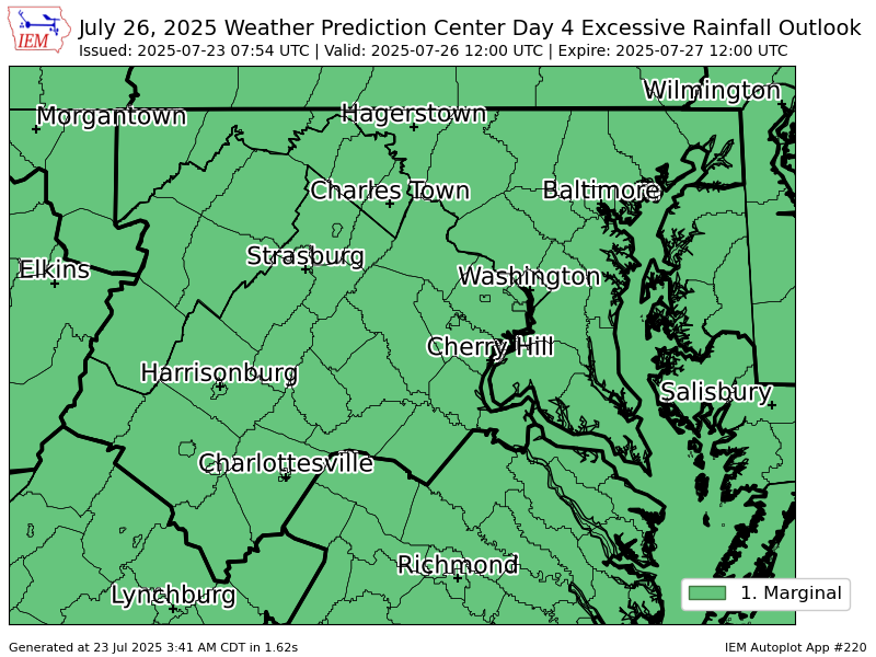 iembot_lwx's tweet image. WPC issues Day 4 Marginal Risk Excessive Rainfall Outlook at Jul 23, 7:54z for LWX wpc.ncep.noaa.gov/qpf/excessive_…