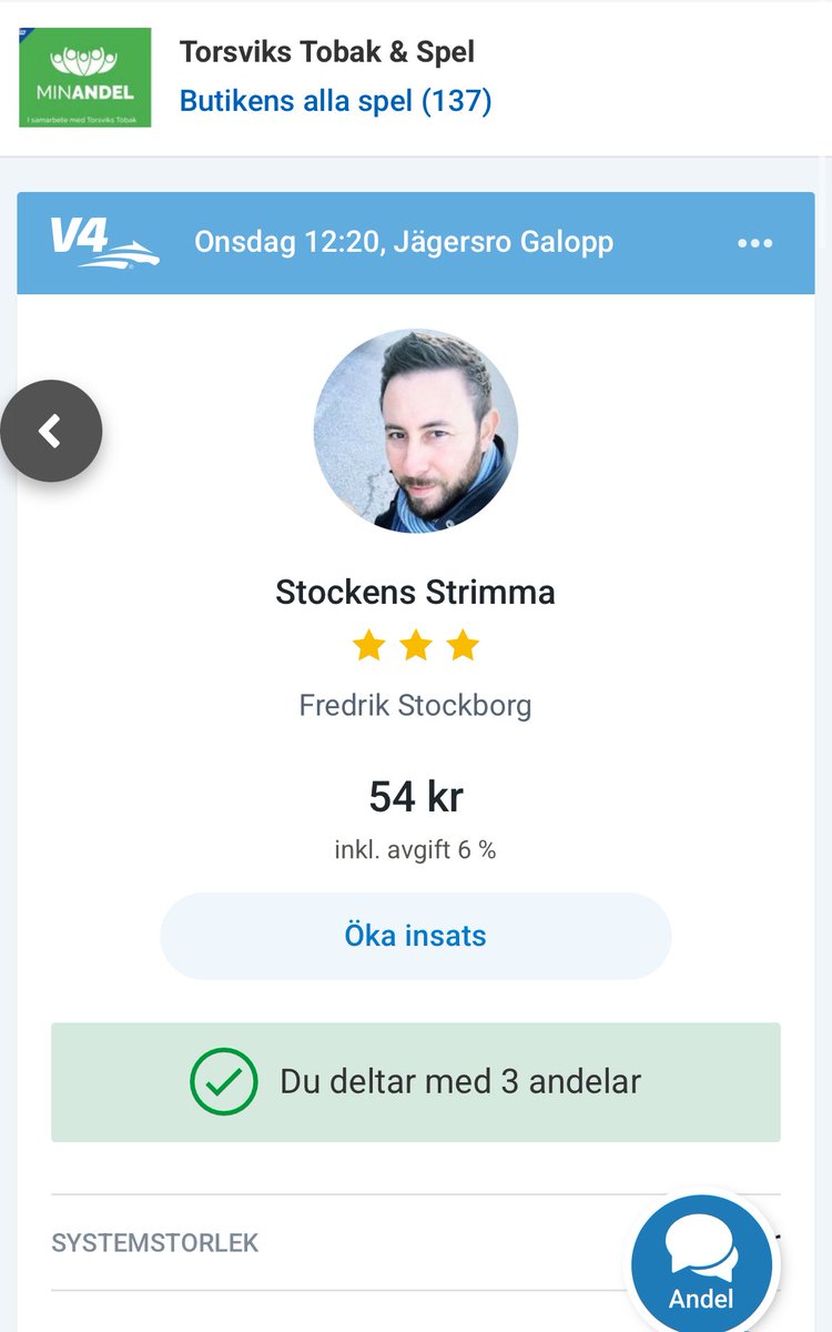 Har lunchgaloppen öppen! Häng gärna på! 🫶 

atg.se/torsvikstobak/…

#V4 <a href="/MinAndel/">MinAndel.se</a>