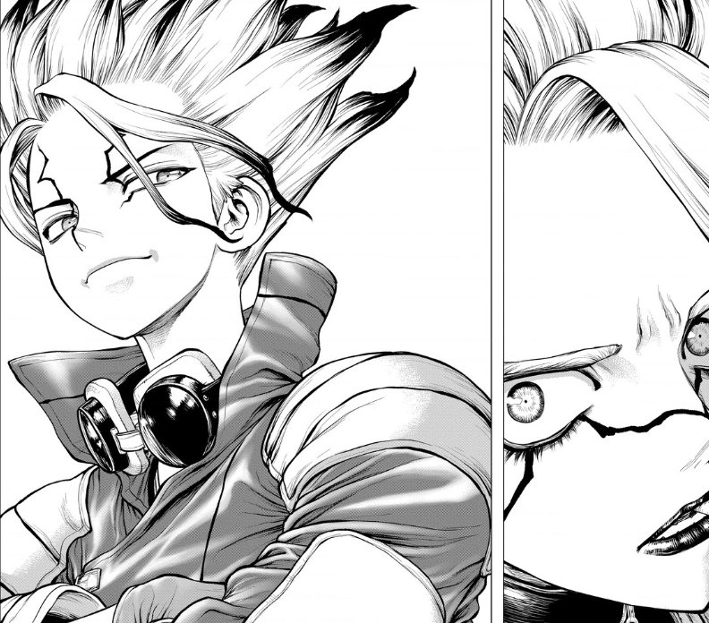 PacemanOP's tweet image. Dr Stone S4 Cour 2 Ep 3 Ends at 
Ch-176
There are some changes for the final scenes
Overall good episode ✅
#DrSTONE #DrSTONE龍水誕生祭 #DrStoneScienceFuture
