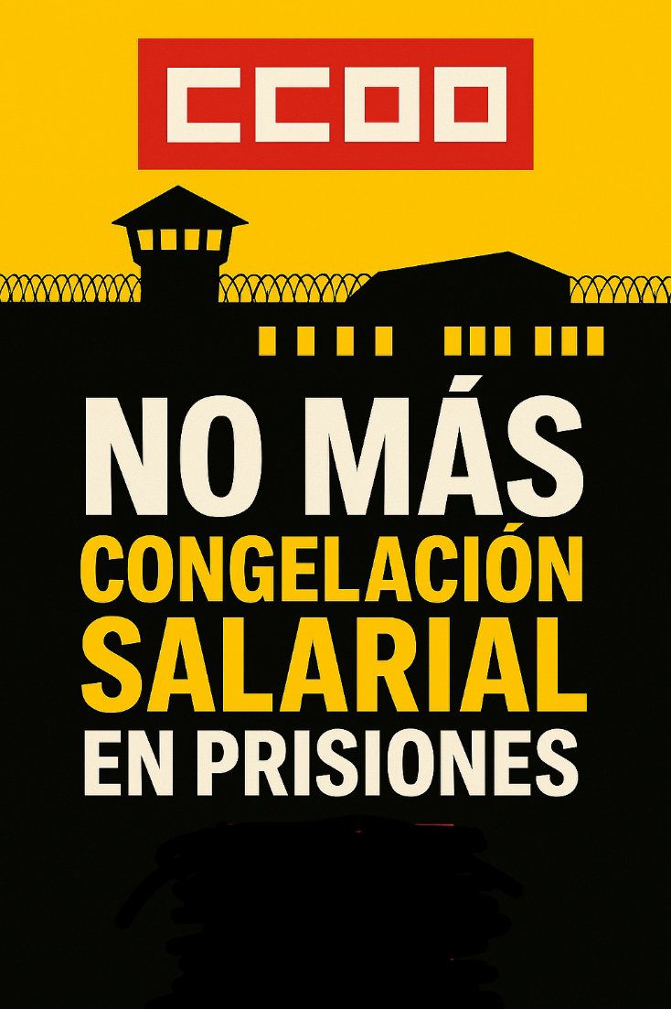 !BASTA CONGELACIÓN SALARIAL!

📌 Lo que se firma se cumple 
📌 Congelar salarios no moderniza Administración 
📌 Protege más invertir en servicios públicos 
📌 Con personal público más progreso 
#sosprisiones

<a href="/desdelamoncloa/">La Moncloa</a> <a href="/SEFPgob/">Secretaría de Estado de Función Pública</a> <a href="/oscarlopeztwit/">Oscar López Agueda</a> 

<a href="/FSCdeCCOO/">FSC-CCOO</a> 
<a href="/sae_fsc_ccoo/">SAE FSC-CCOO</a>