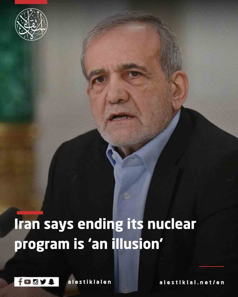 alestiklalen's tweet image. Iran’s new president isn’t backing down.

Masoud Pezeshkian says US &amp;amp; Israeli efforts to end Tehran’s nuclear program are “an illusion” — and vows to continue uranium enrichment within international law.

#Iran #NuclearProgram #Israel  #MiddleEast