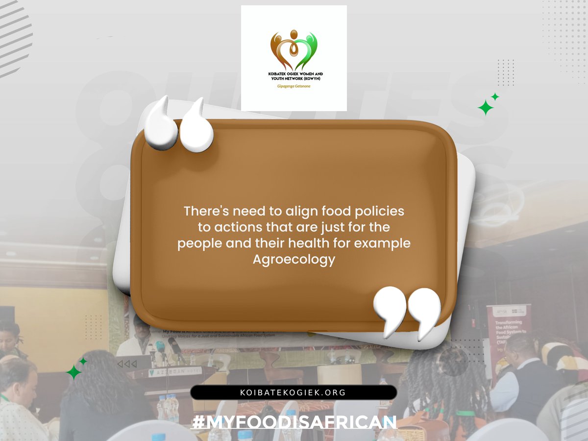koibatek_ogiek's tweet image. &quot;There&apos;s need to align food policies to actions that are just for the people and their health for example Agroecology&quot;
#MyFoodIsAfrican @Afsafrica