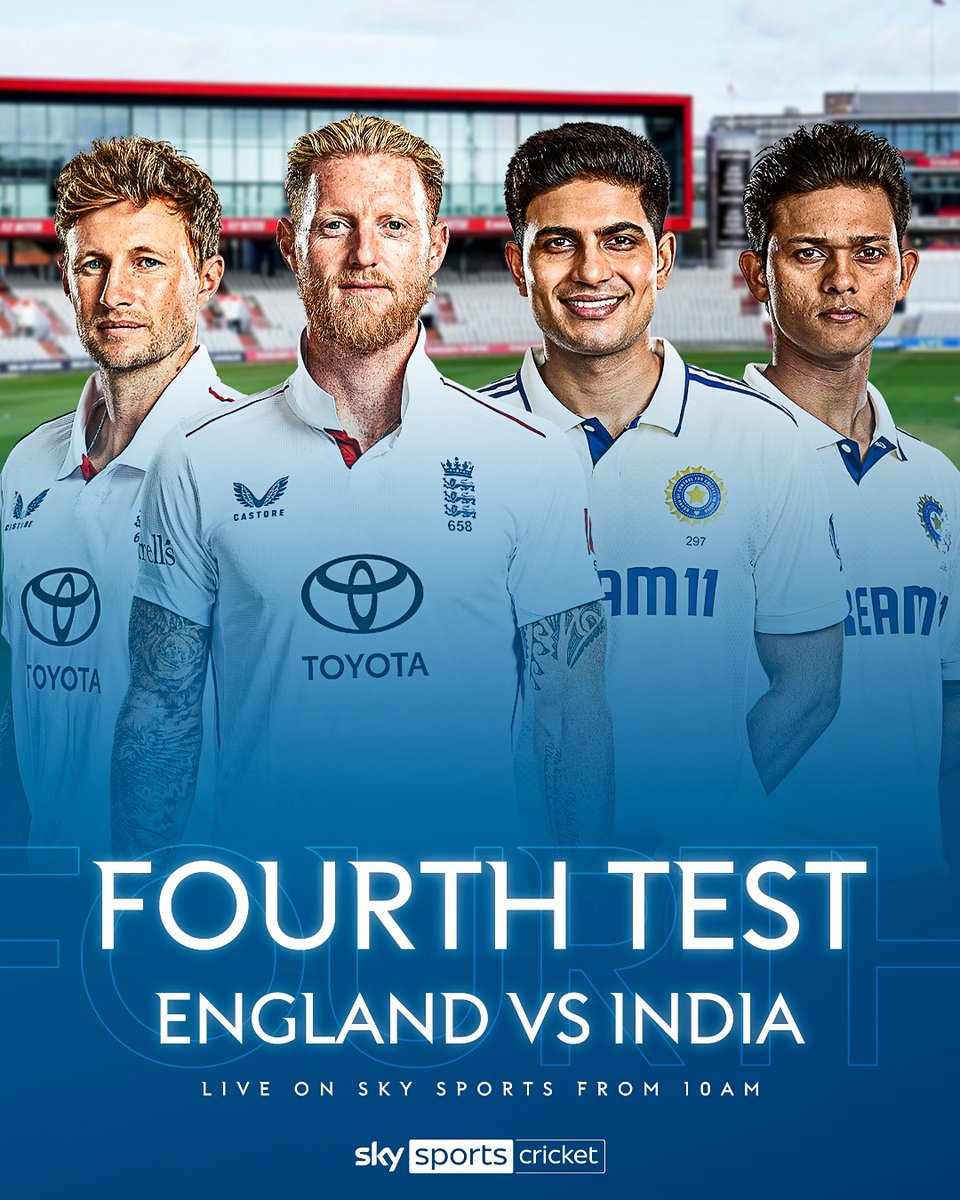 SkyCricket's tweet image. It's matchday in Manchester! England arrive at Old Trafford with a 2-1 series lead over India ahead of a vital fourth Test! 🏴🇮🇳