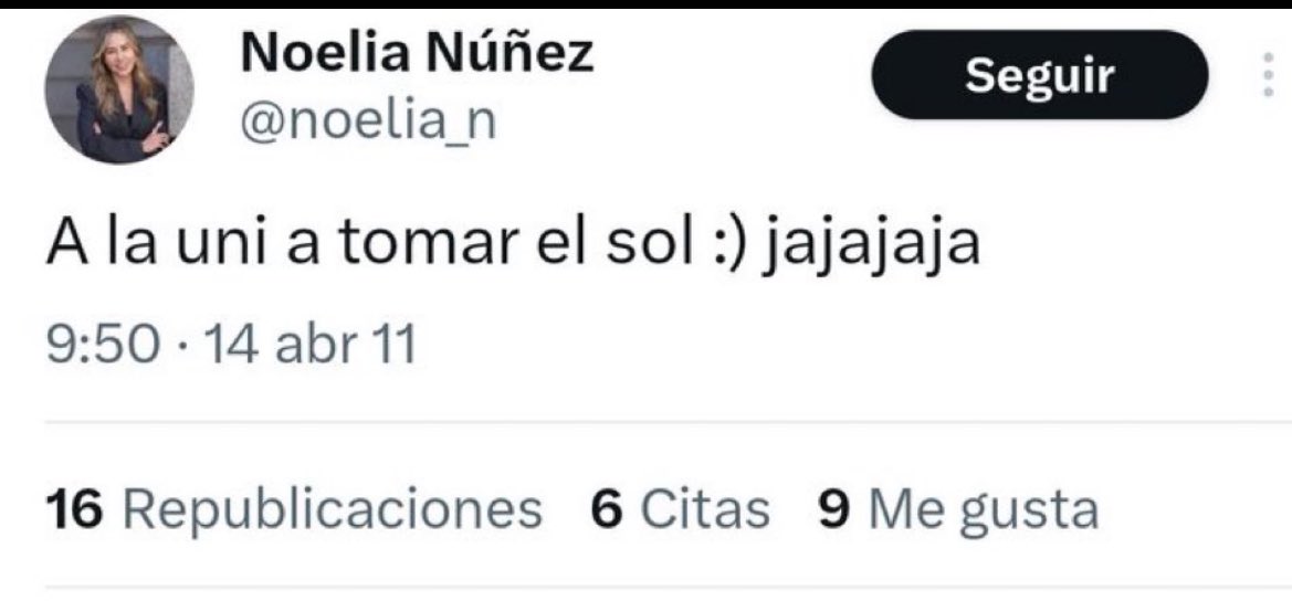 Voy a poner aquí un hilo de los mejores tuits de la estudiante Noelia Núñez, que se pasa por profesora de Universidad cuando solo tiene Bachillerato pero eso sí, varios puestazos a dedo en política… 
Comenzamos con el verdadero rol de la Complu: ser un solarium.