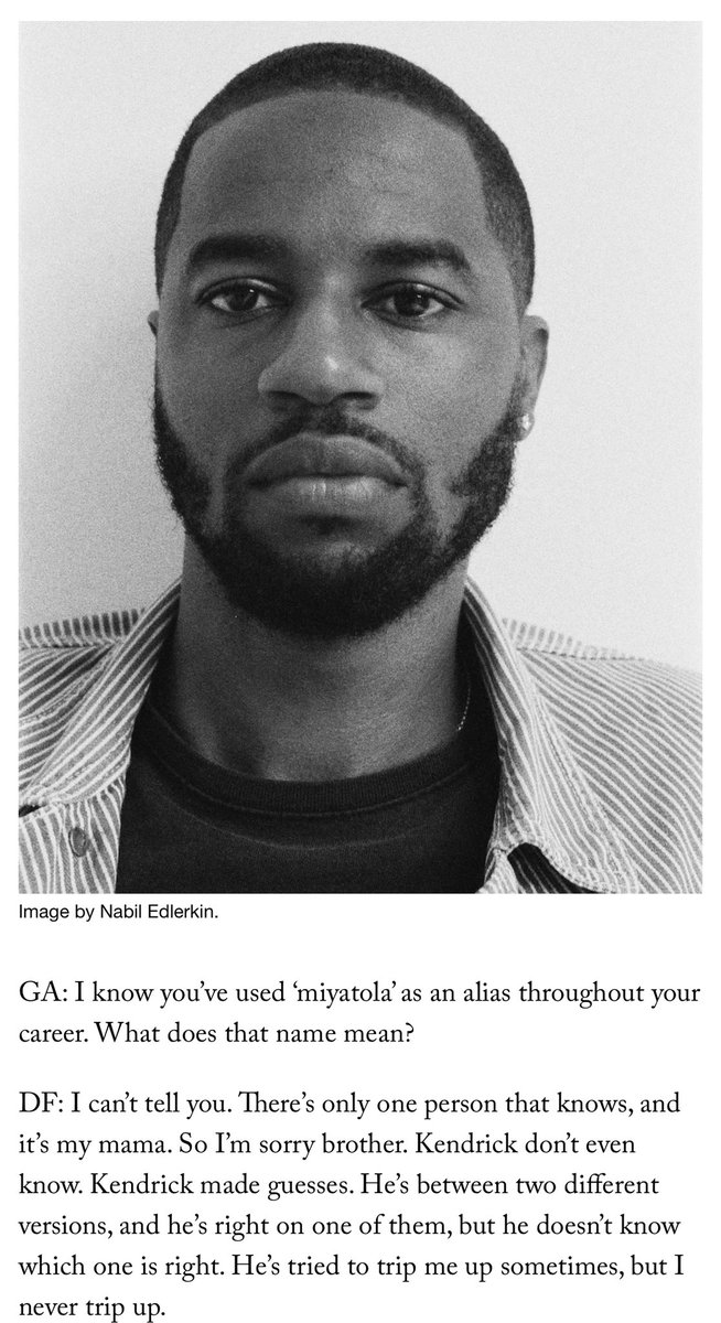 KendrickLamarZZ's tweet image. Does anyone have any idea what Dave Free’s alias ‘miyatola’ means?