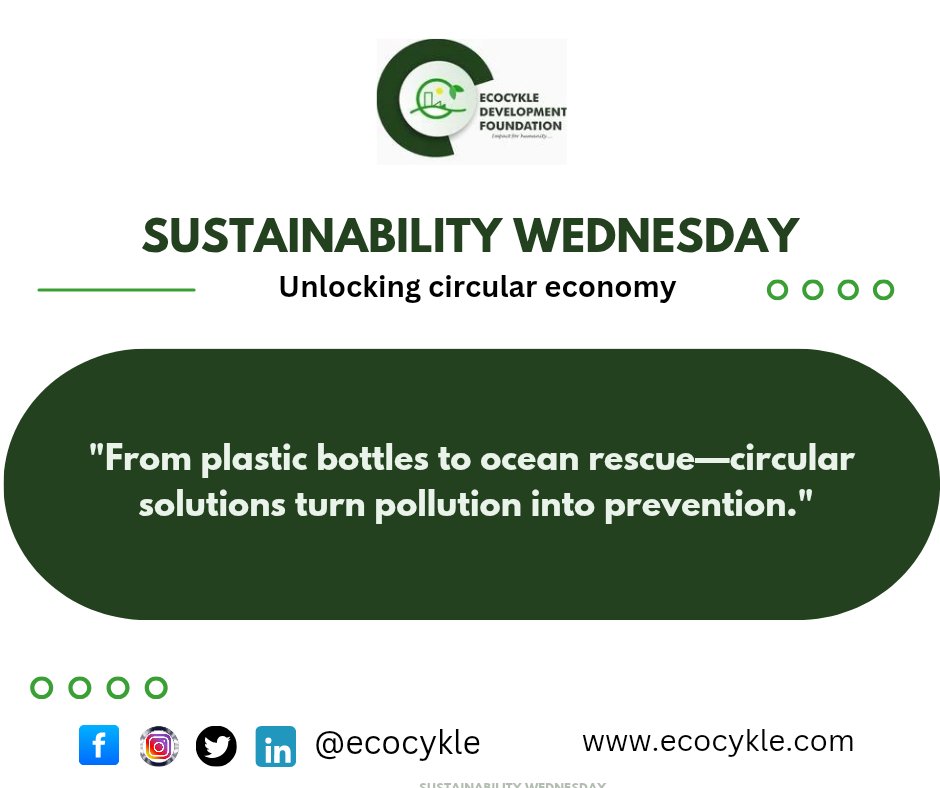 ecocykle's tweet image. Did you know? Over 11 million metric tons of plastic waste enter our oceans annually.
But through circular economy strategies—recycling, reuse, and redesign—we can turn this waste into valuable resources and protect our planet.
It’s time to shift from pollution to prevention.