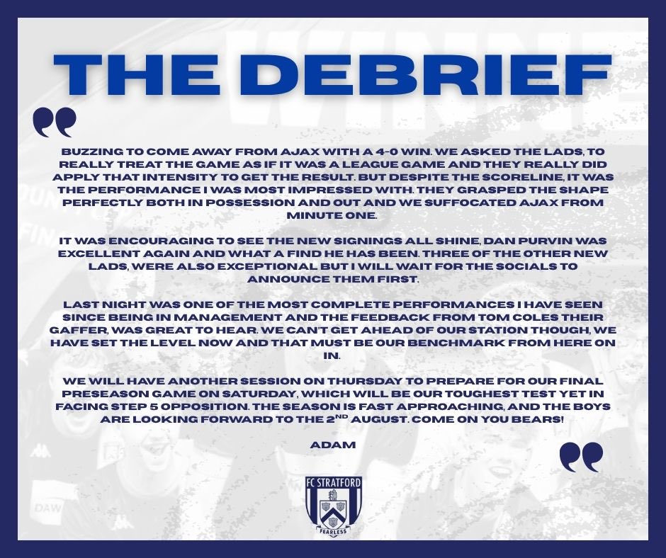 FcStratford's tweet image. γ ππππ πππ πππ
π
ππ γAfter our third pre-season fixture yesterday evening. We caught up with @AdamParker1997 on his view of the game.
#UpTheFCBears