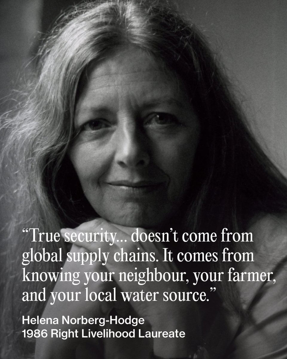 “We’re looking for climate solutions in the wrong places.”

<a href="/TIME/">TIME</a> turns to #RightLivelihood Laureate <a href="/HelenaNHodge/">Helena Norberg-Hodge</a> for the answer: local food, local energy, local resilience 🌱

📖: bit.ly/40xBE61