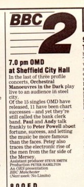 Something a bit special on the telly tonight! #OMD at Sheffield City Hall .. on BBC2! #OMD40 #Crush40