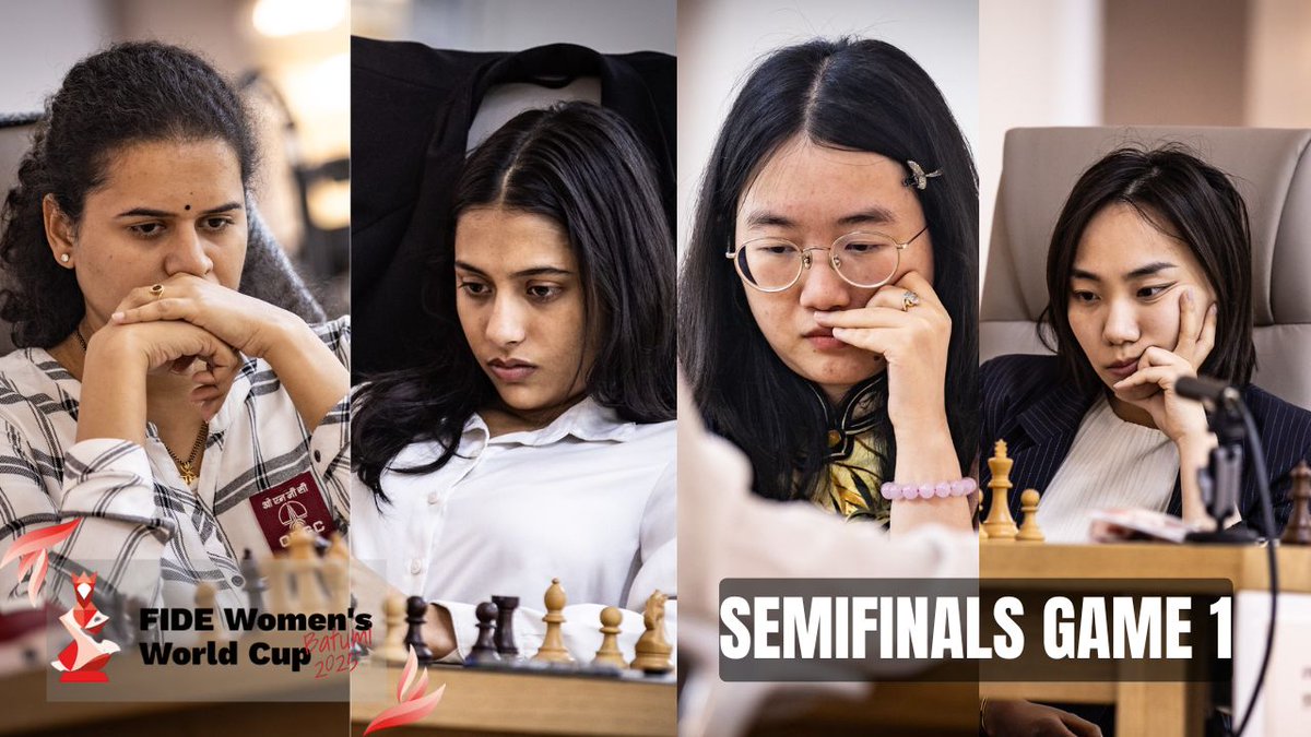 nikchess's tweet image. महिला विश्व कप 2025 – सेमीफाइनल के दोनों ही मुकाबले रहे बेनतीजा
@FIDE_chess @ChessbaseIndia #fideworldcup #HindiNews ✍️ @devanshsinghhhh
महिला विश्व कप 2025 के सेमीफाइनल का पहला दिन काफ़ी शांत रहा और दोनों ही बाज़ियों में खिलाड़ियों ने ड्रॉ खेलना उचित समझा। भारत की दिव्या देशमुख…