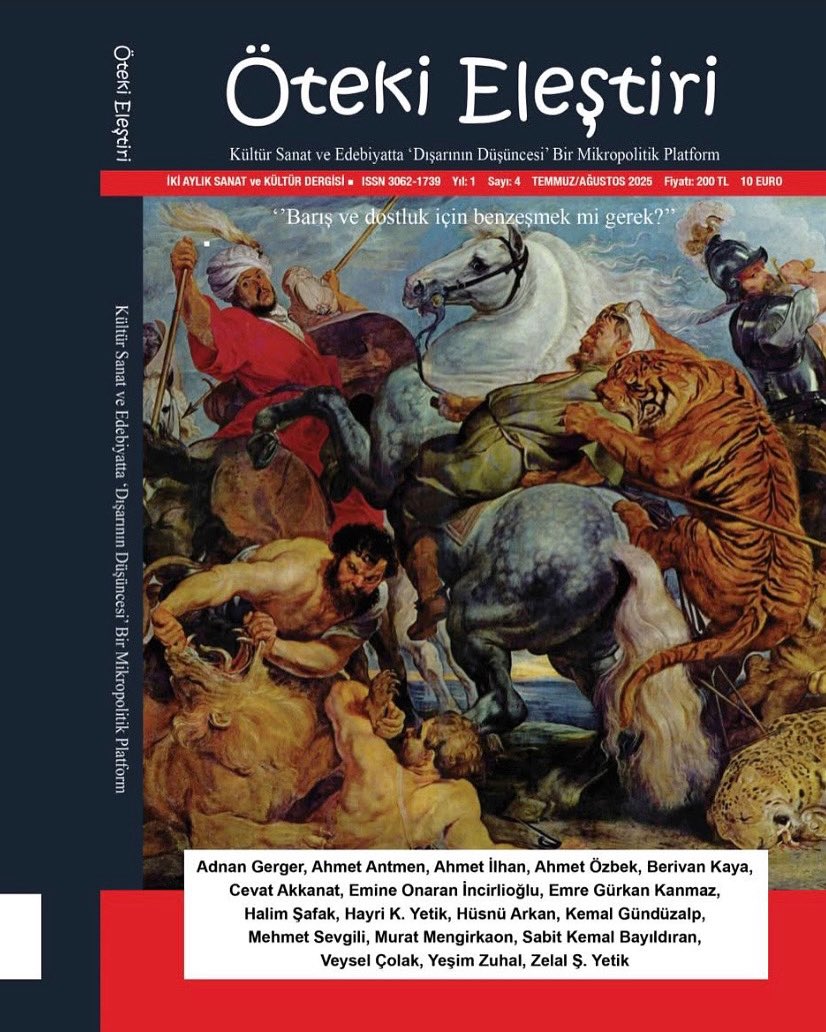 Öteki Eleştiri dergisinin temmuz- ağustos sayısına İsmet Özel şiirinin yapıbozumcu bir eleştirisini kaleme aldım…