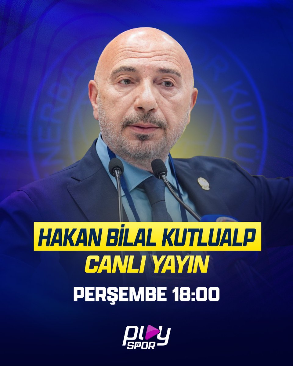 Play Spor (@playspor) on Twitter photo Fenerbahçe Başkan Adayı Hakan Bilal Kutlualp (<a href="/hbkhbk/">Hakan Bilal Kutlualp</a>), yarın 18.00'de Play Spor Plus canlı yayınında <a href="/berilboke/">Beril Böke</a>'nin sorularını yanıtlayacak.
🔗 youtube.com/channel/UCUECq… Fenerbahçe Başkan Adayı Hakan Bilal Kutlualp (<a href="/hbkhbk/">Hakan Bilal Kutlualp</a>), yarın 18.00'de Play Spor Plus canlı yayınında <a href="/berilboke/">Beril Böke</a>'nin sorularını yanıtlayacak.
🔗 youtube.com/channel/UCUECq…