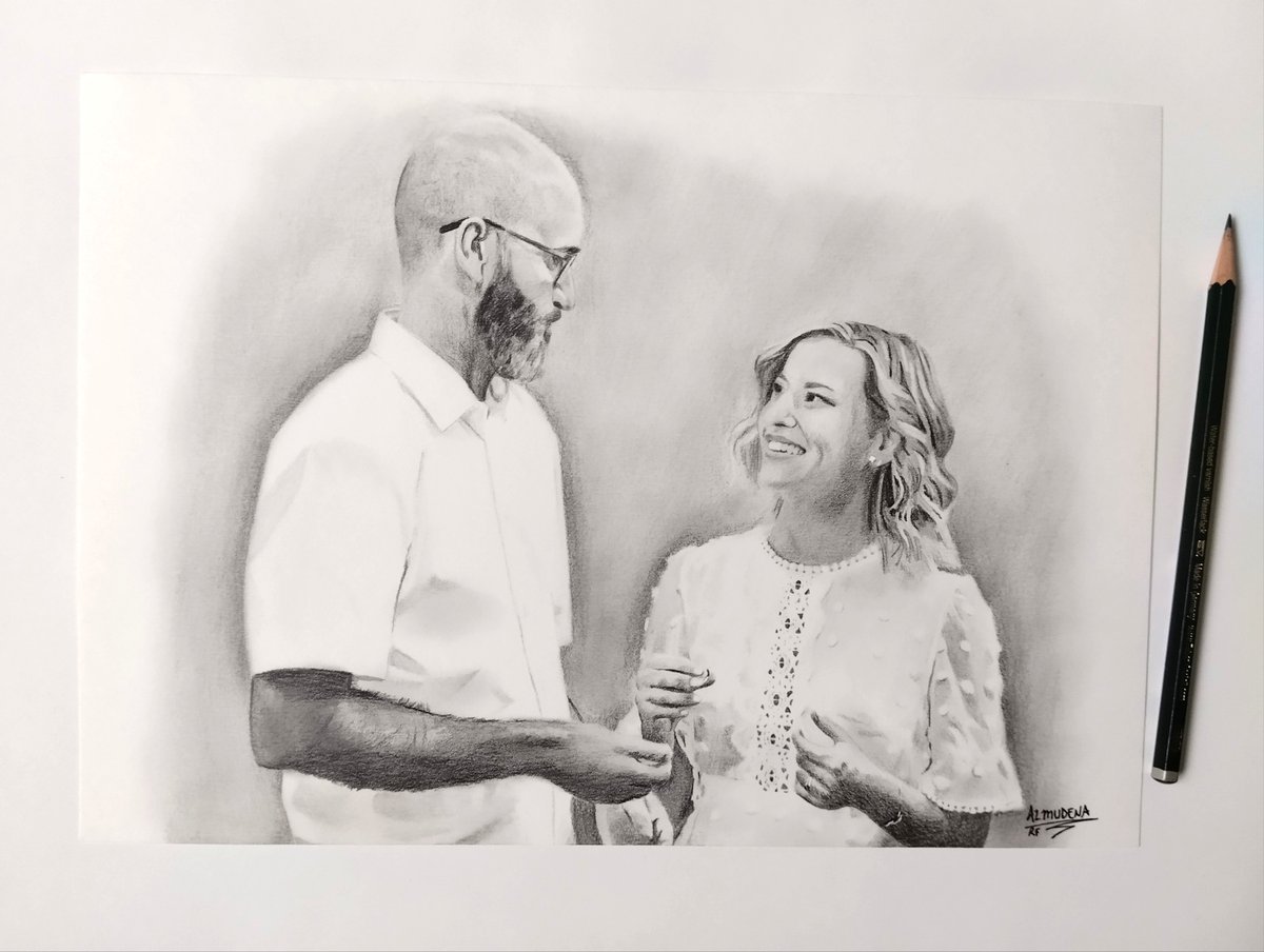 Almudena_RF's tweet image. ✏️ Encargo terminado.
Retrato realizado con grafito.