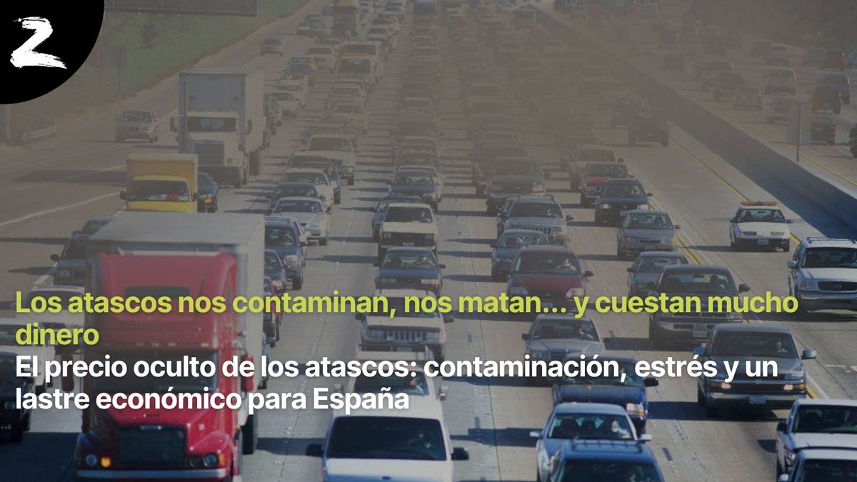 🚗💨 Los atascos no solo nos hacen perder tiempo. Nos contaminan, nos enferman… y nos cuestan millones.

📊 Según el Perfil Ambiental de España 2023 (MITECO), el tráfico genera +30% del NO₂ y gran parte de las PM2.5.

soziable.es/entorno/los-at…