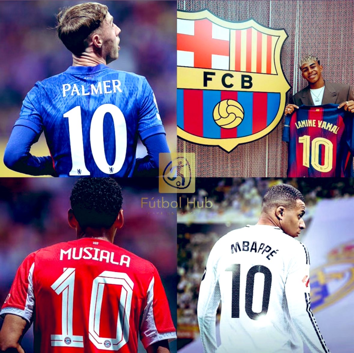 FutbolHub_'s tweet photo. 🚨‼️ A New Era of Number 10s 🔟🔥
From Palmer to Lamine Yamal, Musiala to Mbappé — the next generation of football’s iconic playmakers is here to carry the legacy forward. ✨ #NextGen10 #FootballFuture #RisingStars
▪️Who are you most looking forward to watching❓ https://t.co/nNR5PLokBX