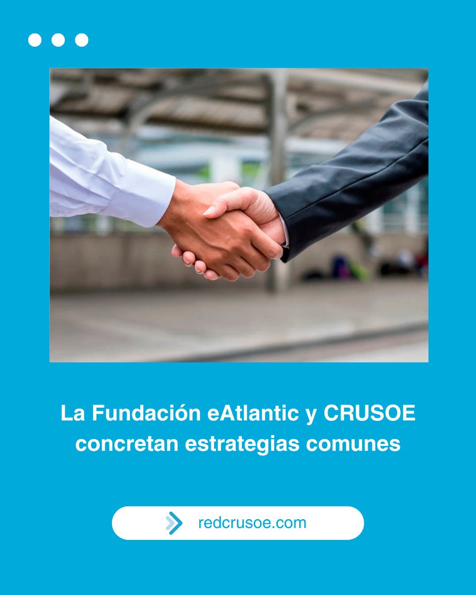 En la reunión entre la Fundación eAtlantic y CRUSOE se detallaron las acciones que se acometerán en el corto y medio plazo.

➕ info: redcrusoe.com/la-fundacion-e…

#CRUSOE #EATLANTIC #ODS #RESOE