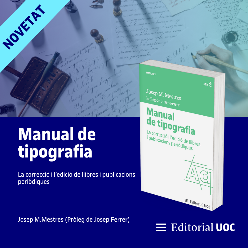 📚 Properament a #EditorialUOC!
 ✍️ Manual de tipografia, de Josep M. Mestres, és una obra clau per a editors, correctors i apassionats del text ben fet.
 🧠 Més de 500 pàgines amb criteri, rigor i mirada crítica sobre la composició i l’edició.
#Tipografia #EdicióEditorial