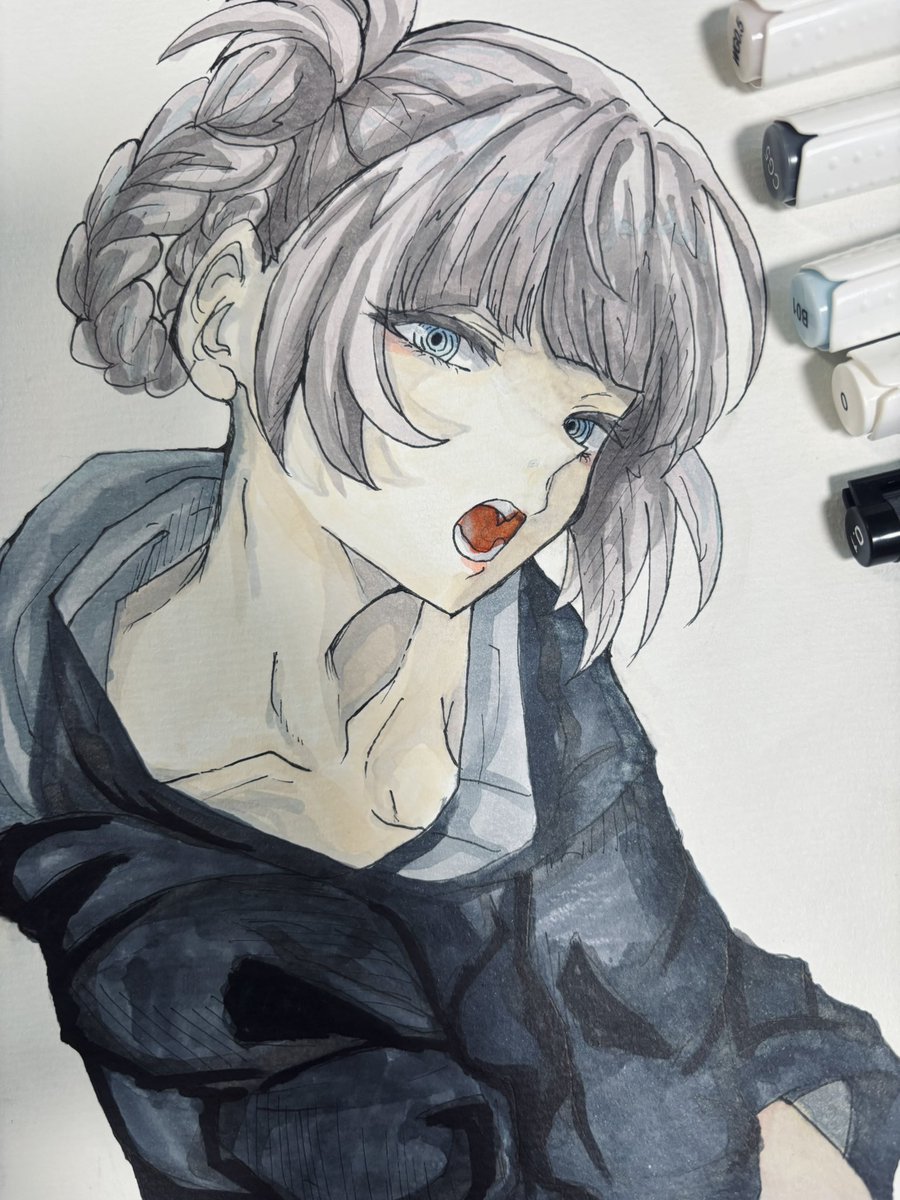 模写です
コピック難しかったー　#よふかしのうた