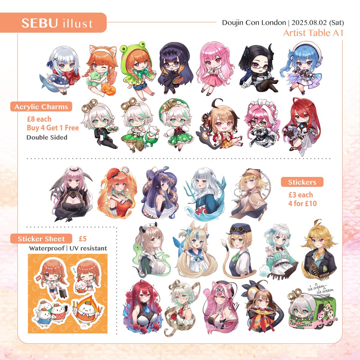SEBU_illust's tweet image. Doujin Con London Catalogue 🛍️
I'm still waiting for the stickers and photocards to arrive. I hope they arrive in time!
Not many new items though.
#DoujinConLondon