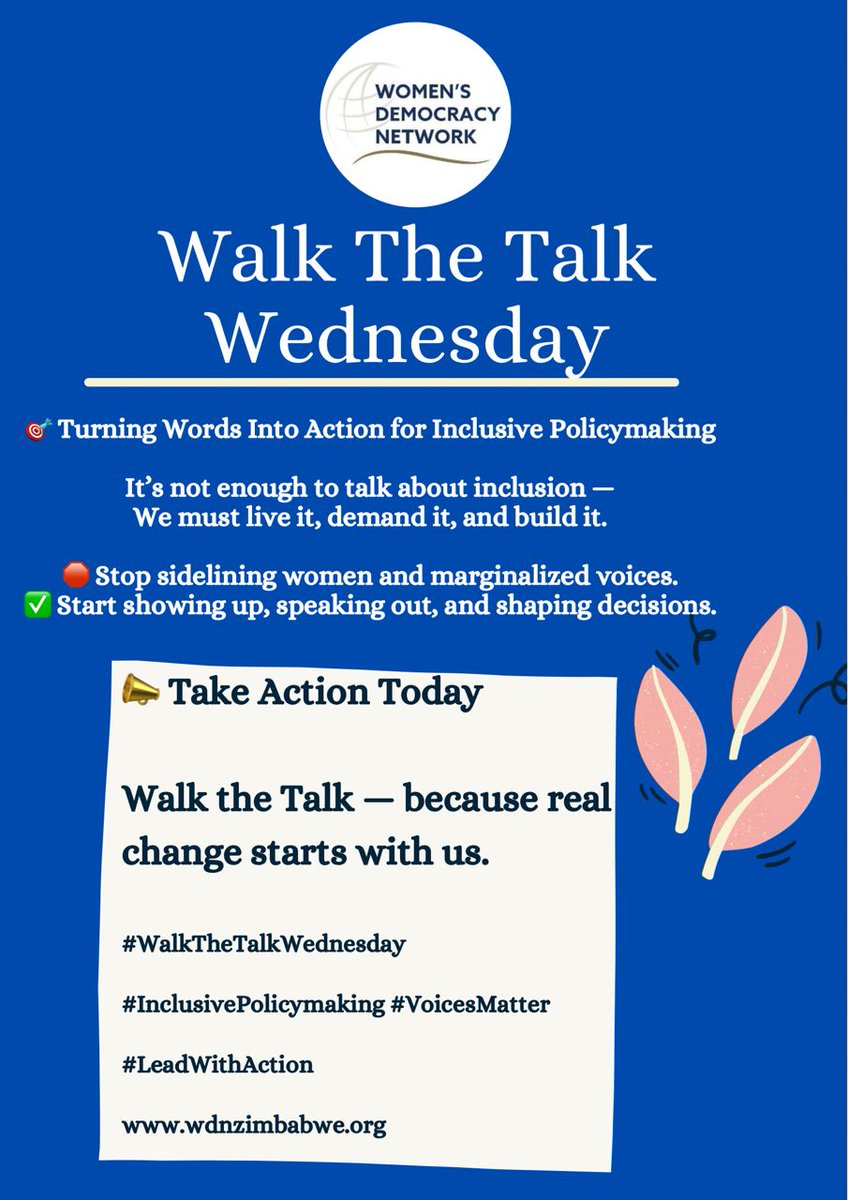🚶🏽‍♀️ Walk the Talk 
Inclusion is action, not just words.
👩🏽 Women, 🧑🏾 Youth, ♿ Persons with disabilities &amp; marginalized voices must be heard.
✅ Listen
✅ Make space
✅ Use simple language
✅ Invite, don’t assume
✅ Advocate for accountability
✅ JoinUsinAction