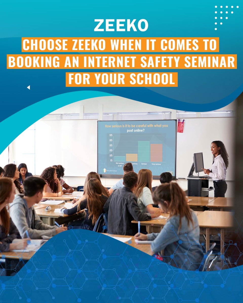Choose Zeeko when it comes to booking an Internet Safety Seminar for your school

💻 Primary &amp; Secondary Schools
💻 Parents &amp; Teachers
💻 A whole school community approach.

🔗 zurl.co/pzgVE
📲 +353 (01) 9060291

#zeeko #zeekoeducation #internetsafety