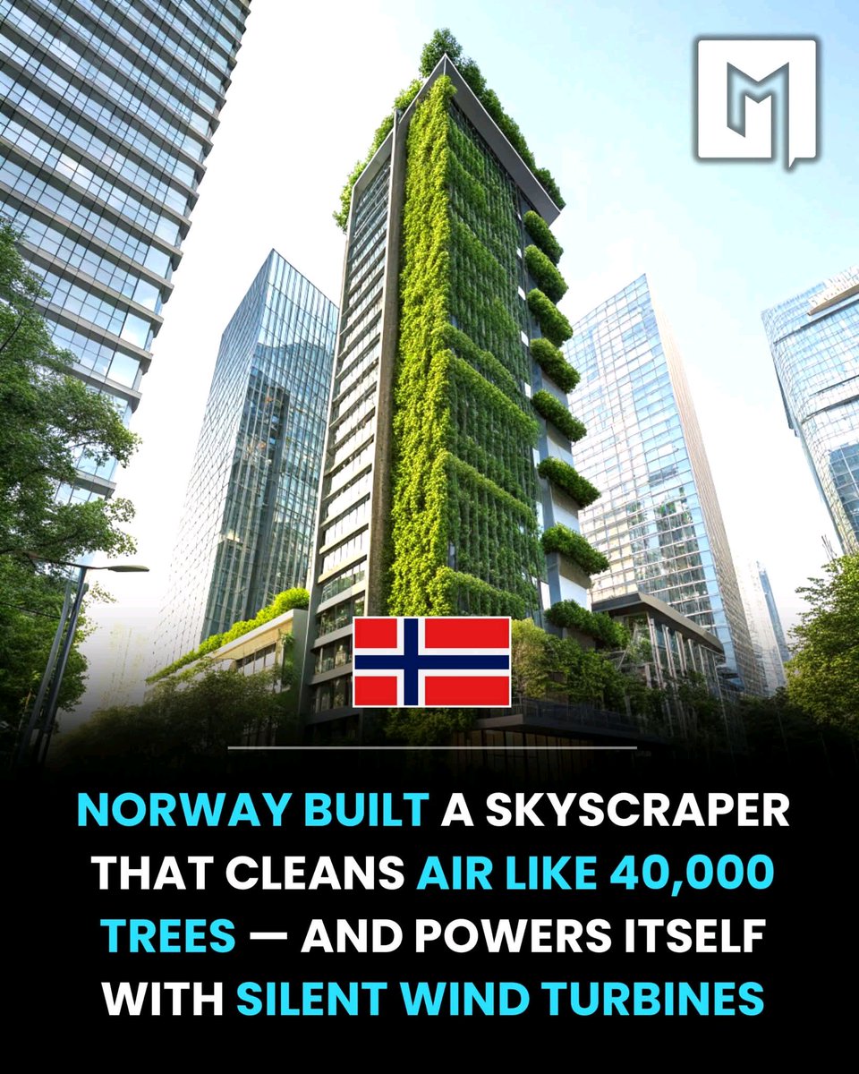 digismarties's tweet image. Discover "The Breather" in Oslo🌿 — a 60-story marvel absorbing carbon and producing clean energy! Sustainable design at its finest. 🌍✨
#EcoArchitecture #Sustainability #TravelNorway