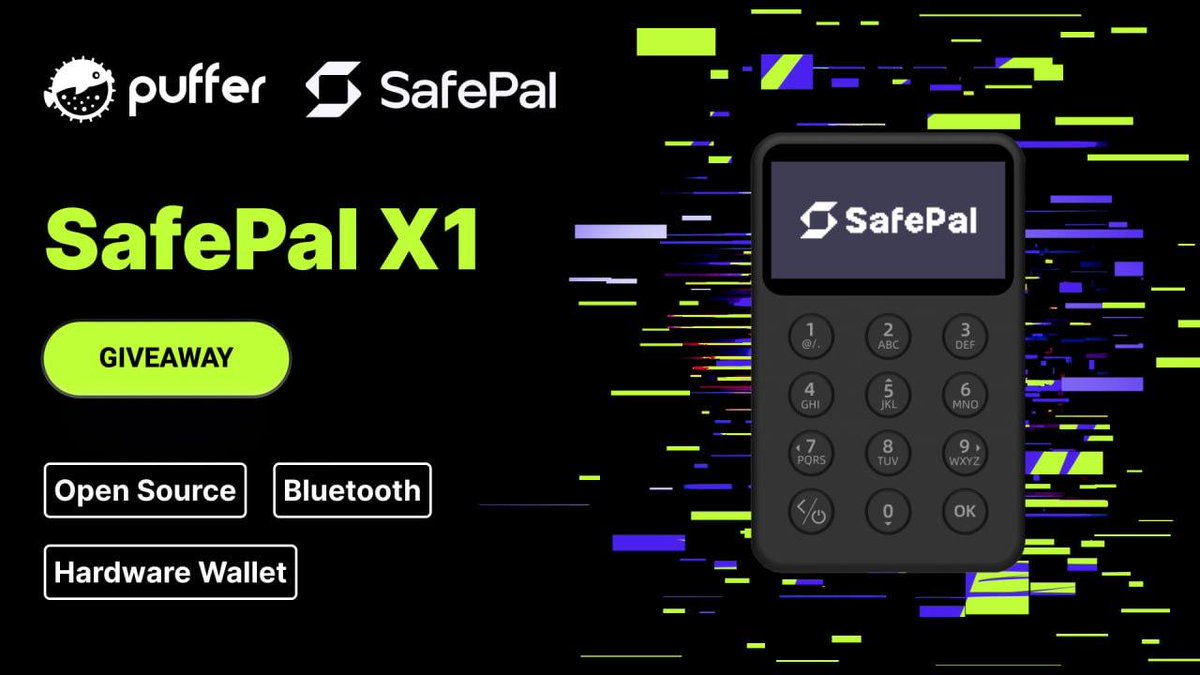 Puffer Finance 🐡 (@puffer_finance) on Twitter photo GIVEAWAY TIME! 🎁
Security is the real alpha — and we’re making it fun. 🔥
We’ve teamed up with <a href="/iSafePal/">SafePal - Crypto Wallet</a> to give away 3 SafePal X1 wallets so you can stay SECURE & SELF-CUSTODIAL. 🛡️
How to enter:
✅ Follow <a href="/puffer_finance/">Puffer Finance 🐡</a> & <a href="/iSafePal/">SafePal - Crypto Wallet</a>
❤️ Like + RT this post
👥 Tag 2 frens who GIVEAWAY TIME! 🎁
Security is the real alpha — and we’re making it fun. 🔥
We’ve teamed up with <a href="/iSafePal/">SafePal - Crypto Wallet</a> to give away 3 SafePal X1 wallets so you can stay SECURE & SELF-CUSTODIAL. 🛡️
How to enter:
✅ Follow <a href="/puffer_finance/">Puffer Finance 🐡</a> & <a href="/iSafePal/">SafePal - Crypto Wallet</a>
❤️ Like + RT this post
👥 Tag 2 frens who