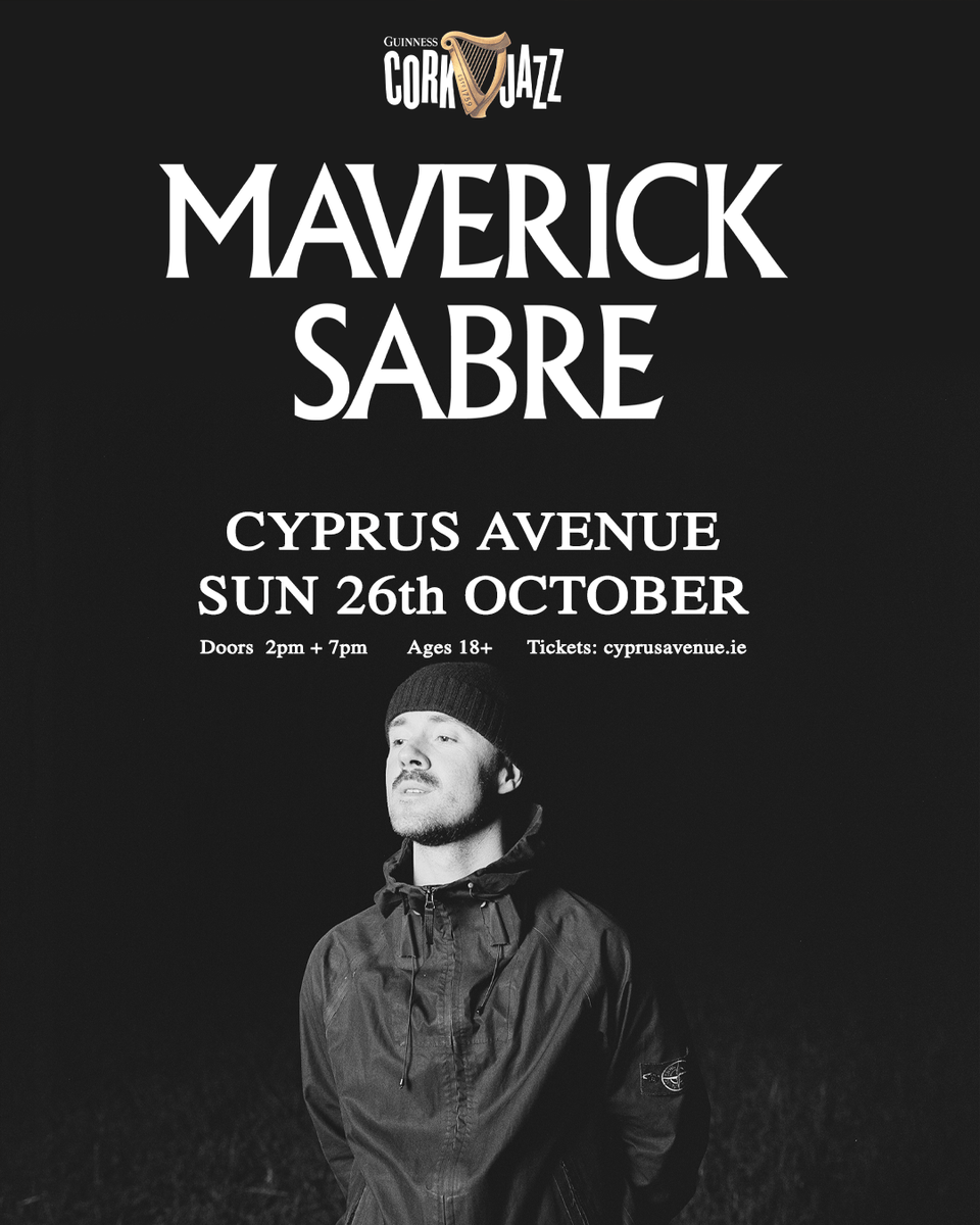 CyprusAveCork's tweet image. After a decade of shaping the Irish music scene with his soul-baring sound, @MaverickSabre returns to Cyprus Avenue on Sun 26th October for a very special Jazz Weekend performance.
🕑 Doors: 2pm + 7pm
🎟️ Tickets will be onsale on Friday 25th from 10am at cyprusavenue.ie