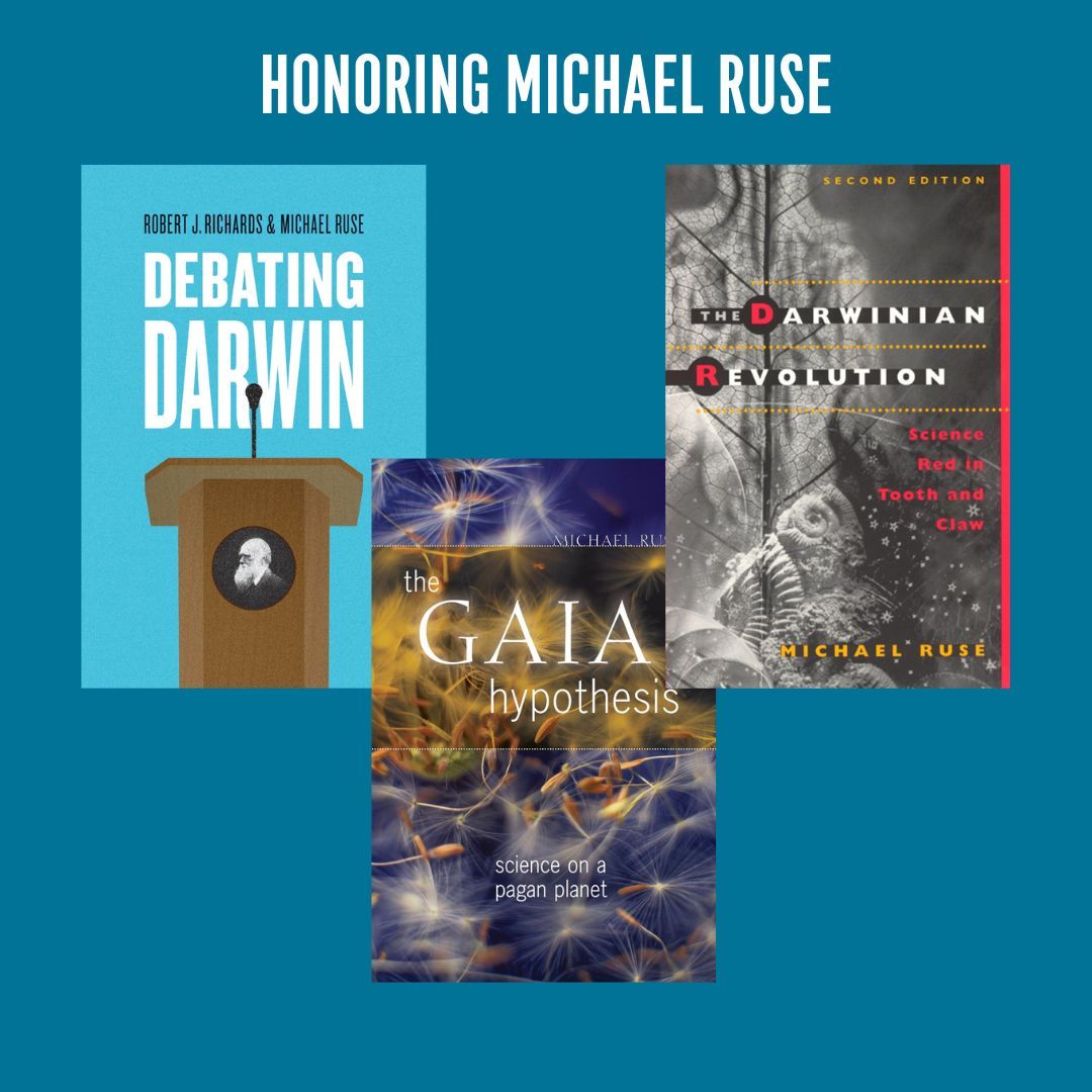 UChicagoPress's tweet image. Join us at #ISHPSSB2025 as we honor the legacy of Michael Ruse, a leading figure in the field of History and Philosophy of Science and our longtime author.