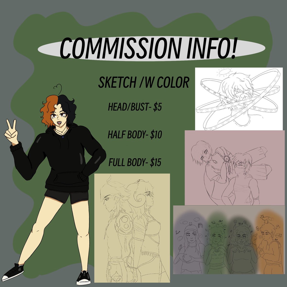 Oliveswirl's tweet photo. WE ARE UPDATING!! COMMISSION INFO AND PRICES 🙂‍↕️✨ https://t.co/qmgQgpEjnt