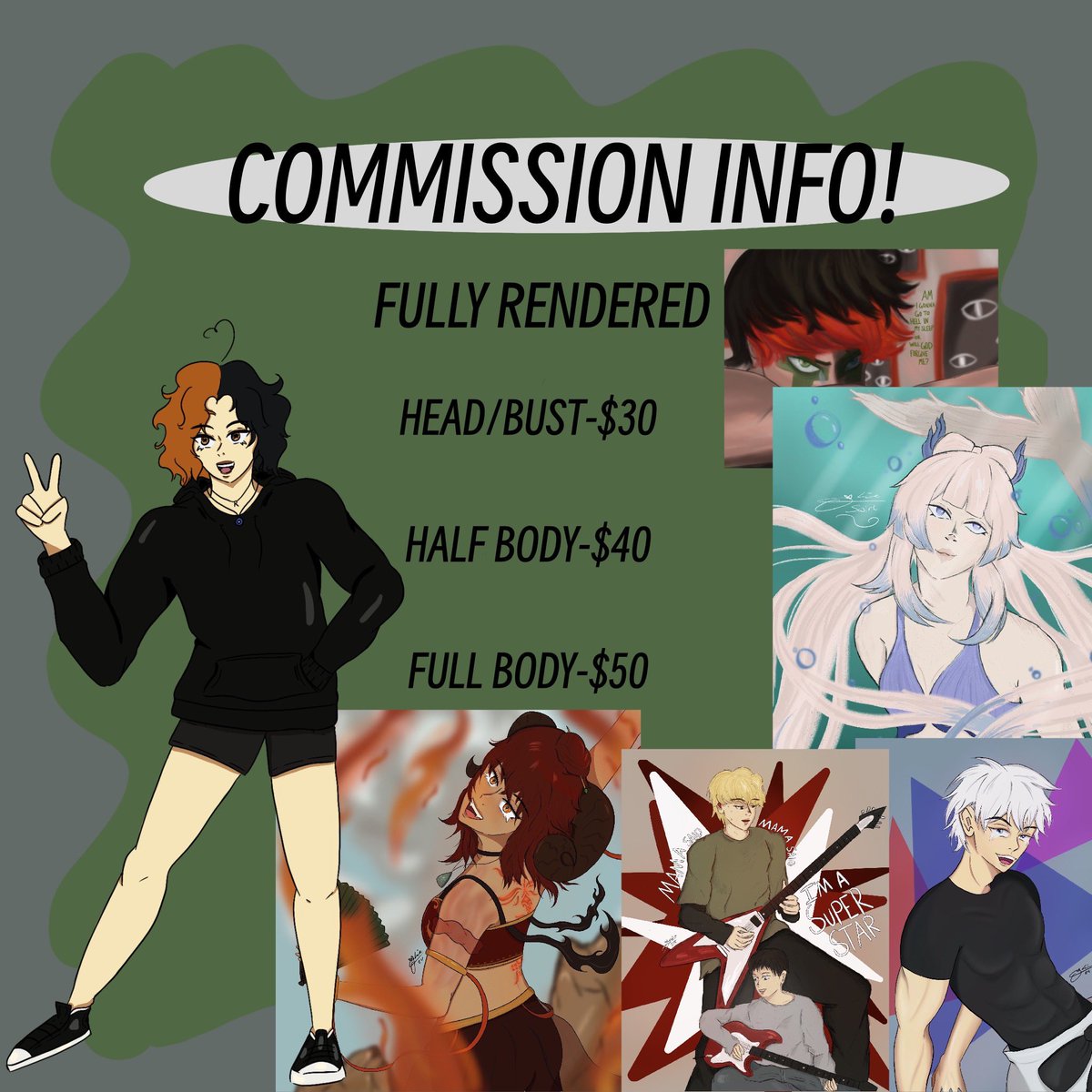 Oliveswirl's tweet photo. WE ARE UPDATING!! COMMISSION INFO AND PRICES 🙂‍↕️✨ https://t.co/qmgQgpEjnt