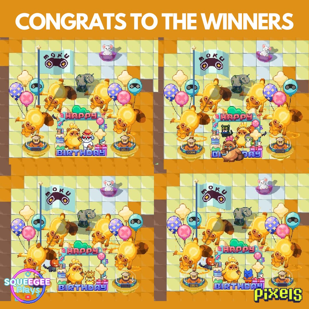 Squeegee_Plays's tweet image. Congratulations to the Winners of Squeegee Plays Golden Moki UGC 🎉
@ace_galia
@PhMacopa
@Lyle_Blood
@AxeXavier091101
#PixelsCreator @pixels_online @Moku_HQ